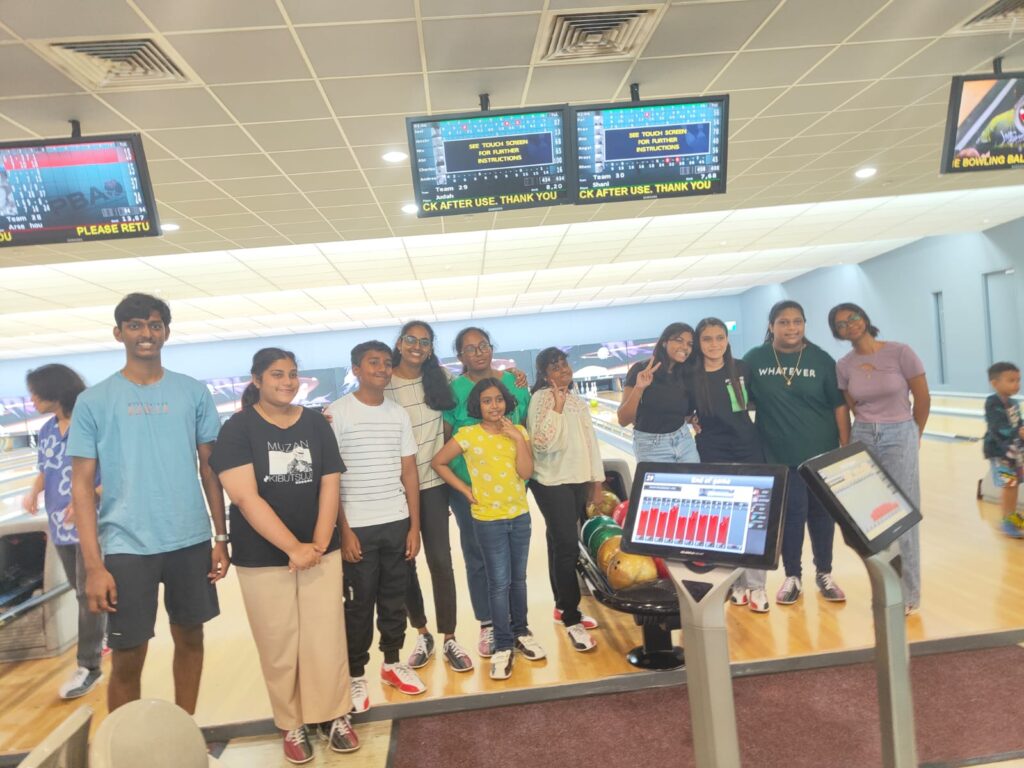 Tamil youth group members playing fun games.