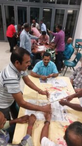 SJSM Tamil Church members hosting a monthly fellowship games for migrant brothers